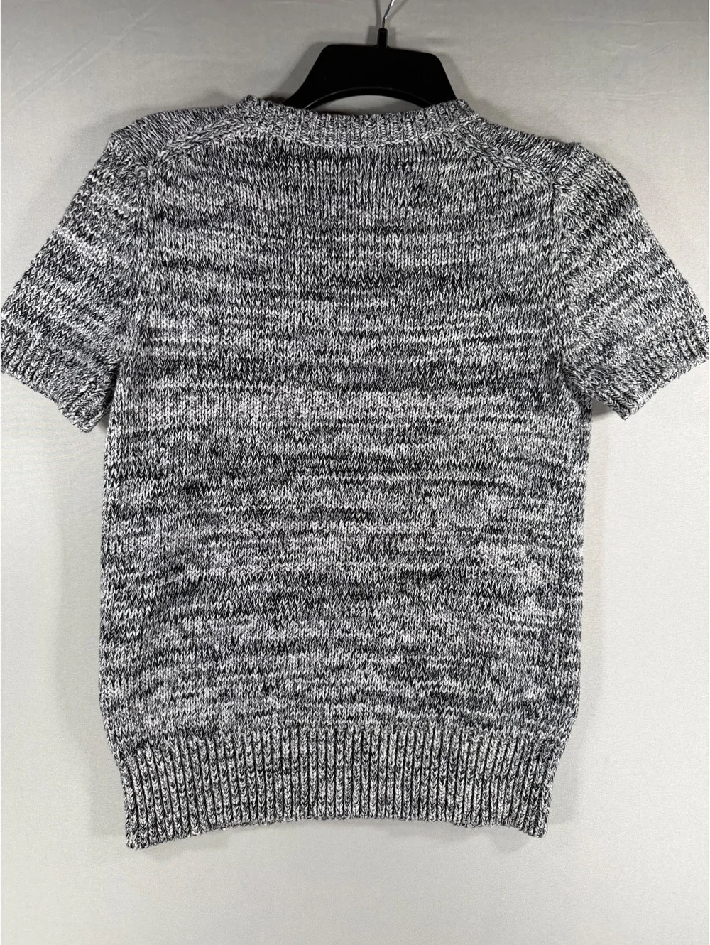 Kate Spade Live Colorfully XS Short Sleeve Knit Sweater in Black and White